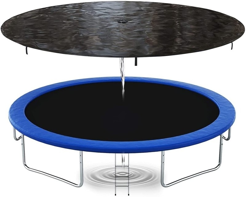 Trampoline Cover Round Mesh-Like Center Blue Safety Padding Drainage.