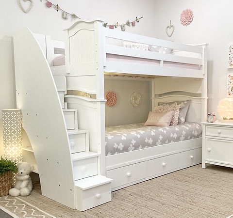 Transitional Bunk Bed with Integrated Staircase and Underbed Drawers