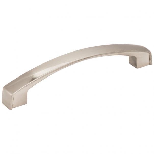 Transitional Cabinet Pull: Brushed Silver Arched Profile Square Feet