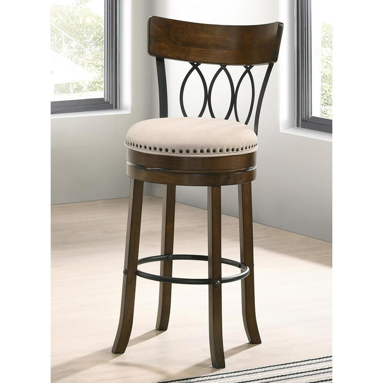 Transitional Swivel Barstool with Interlocking Loop Back