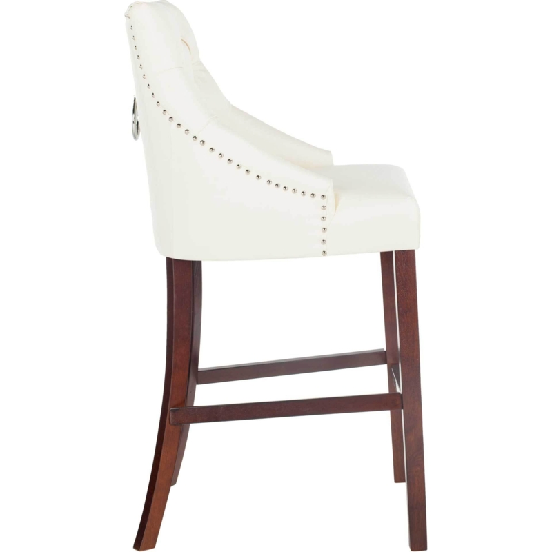 Transitional Wing Back Bar Stool with Decorative Rear Ring Pull