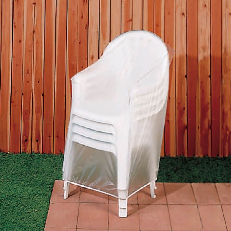 Translucent Vinyl Outdoor Chair Cover With Stackable Design