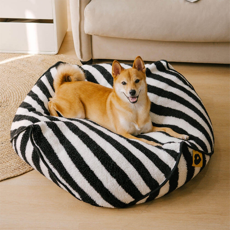 Trendy Striped Pattern Polygonal Pet Bean Bag