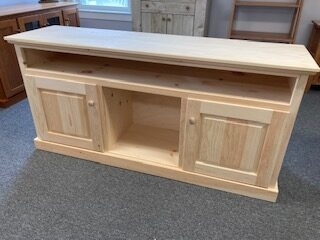 Tv Stand Shaker Style Natural Pine Open Media Shelf