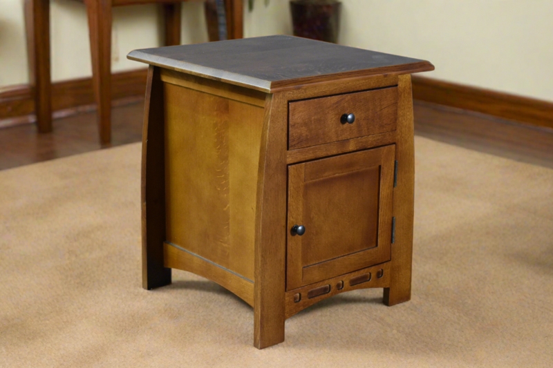 Two Tone Mission Furniture Arched Sides Inlay Details