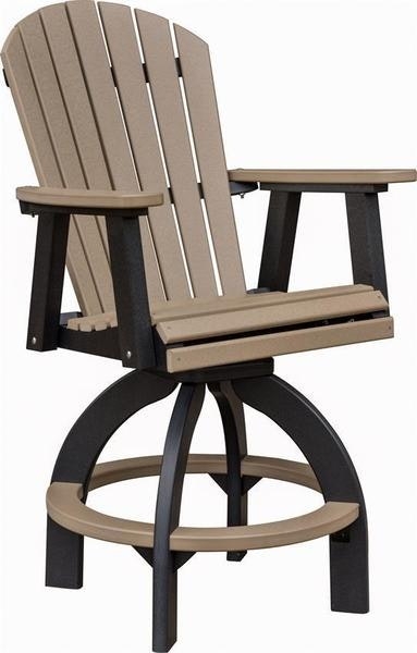 Two Tone Swivel Bar Stool Poly Lumber Arched Base Legs