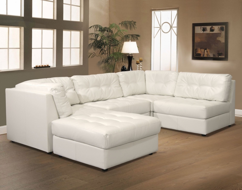 U-Shaped Sectional Sofa featuring Classic Button Tufted Seat Cushions
