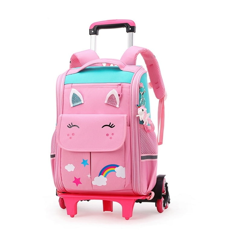 Unicorn Rolling Backpack with Stair Climbing Wheels and Glitter