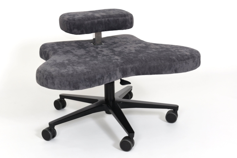 Unique Ergonomic Office Chair with Butterfly Seat Shape in Charcoal