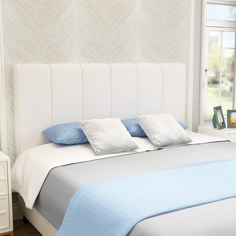 Upholstered Headboard King, Vertical Channel Tufting, Panel Design