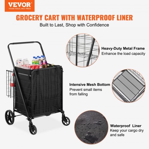 Utility Cart Heavy Duty Folding Frame Intensive Mesh Bottom