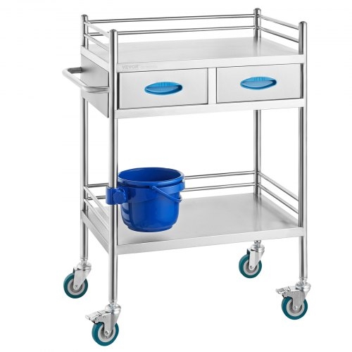 Utility Cart Integrated Bucket Stainless Steel Industrial Storage