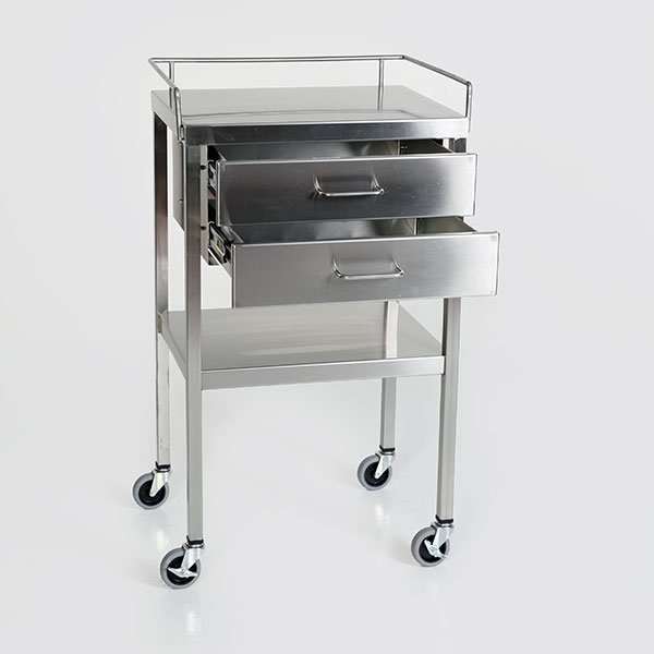 Utility Cart Polished Stainless Steel Clinical Workstation Table