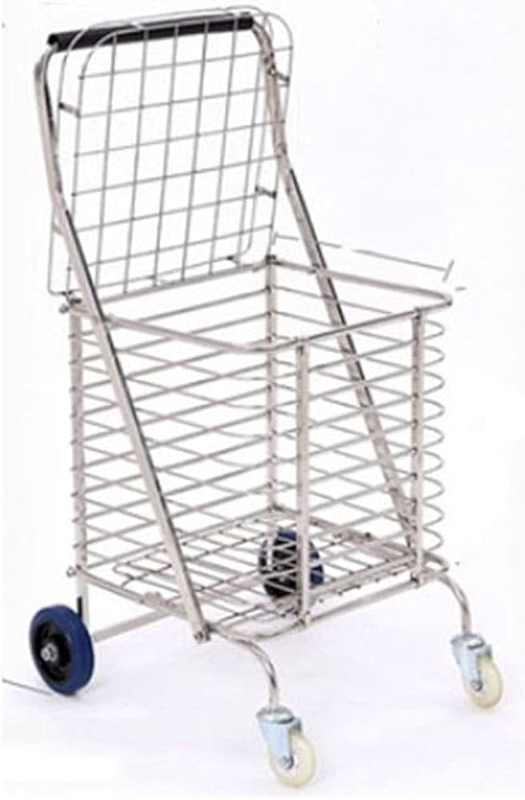 Utility Cart Stainless Steel Tall Back Guard Mesh Basket