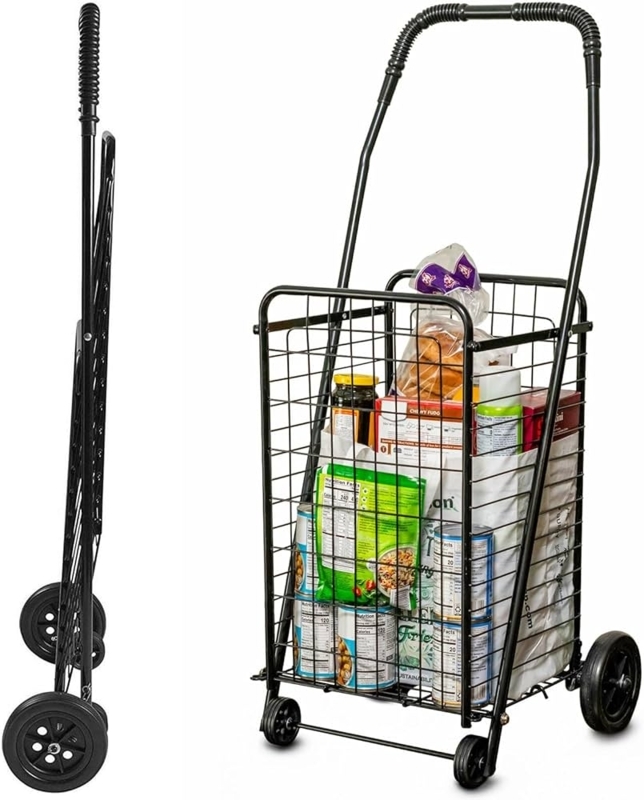 Utility Cart with Fabric Liner, Wire laundry cart, Foldable Design