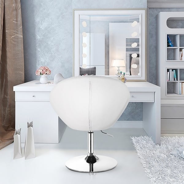 Vanity Chair with Modern Round Egg Shaped Back and Center Seam