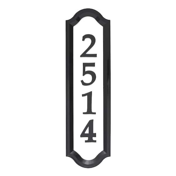 Vertical Address Plaque, Arched Top, High Contrast Reflective Background