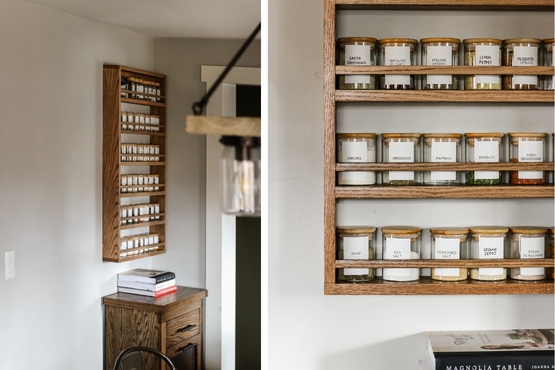 Vertical Wooden Spice Rack 6-Tier Natural Finish Slim Profile Storage