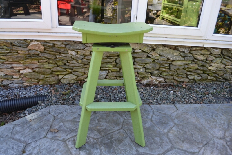 Vibrant Green Bar Stool Polywood Swivel Backless