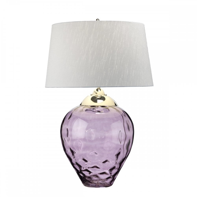 Victorian Mauve Bedside Lamps SAMARA Large Table Lamp Plum Purple