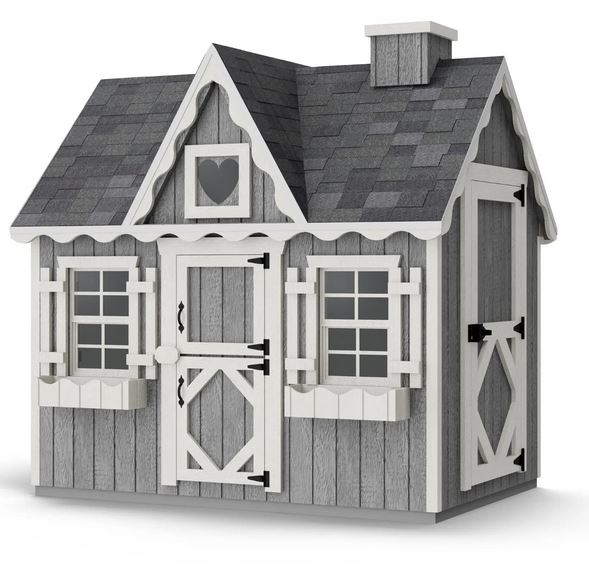 Victorian Playhouse Kit with Heart Cutout & Scalloped Trim