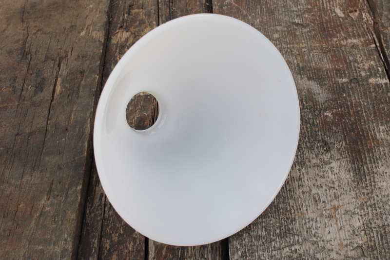 vintage white glass diffuser shade, Rembrandt Stiffel lamp reflector waffle  milk glass