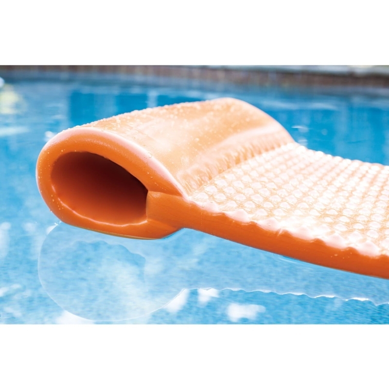 Waffle Texture Lounger Vibrant Orange Vinyl Coated Foam Headrest Roll.