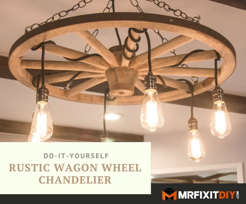 Wagon Wheel Chandelier, Cord Wrapped Spokes, Industrial Edison Bulbs