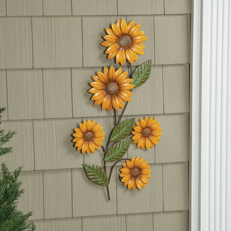 Wall Art Multi Bloom Dimensional Metal Sunflower Sculpture