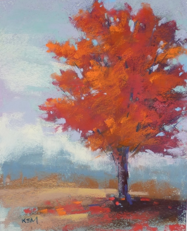 Wall Art Paper Soft Pastel Texture Impressionist Autumn Landscape