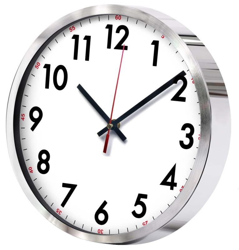 Wall Clock Deep Bezel Profile Red Second Hand Industrial Station