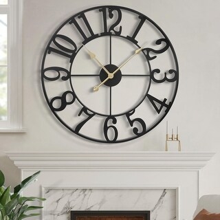 Wall Clock Oversized Silhouette Open Back Matte Black