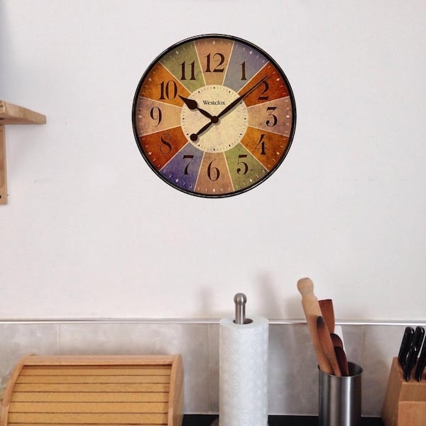 Wall Clock Segmented Dial Eclectic Kitchen Vintage Style