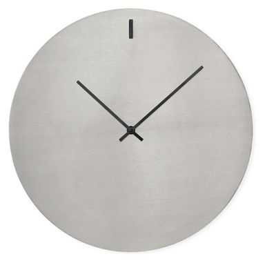 Wall Clock Single Marker Rimless Design Circular Steel Clock