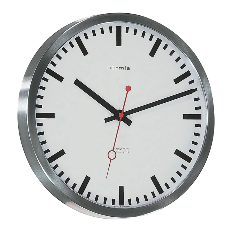 Wall Clock Station Dial Rectangular Indices Industrial Office Clock