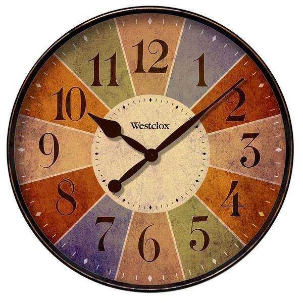 Wall Clock Weathered Multicolor Wedges Rustic Farmhouse Decor