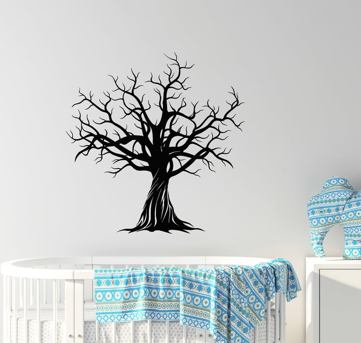Wall Decal Gnarled Branches Twisted Trunk Leafless Silhouette Art