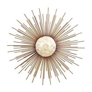 Wall Decor Sunburst with Pearlescent Capiz Accent Center
