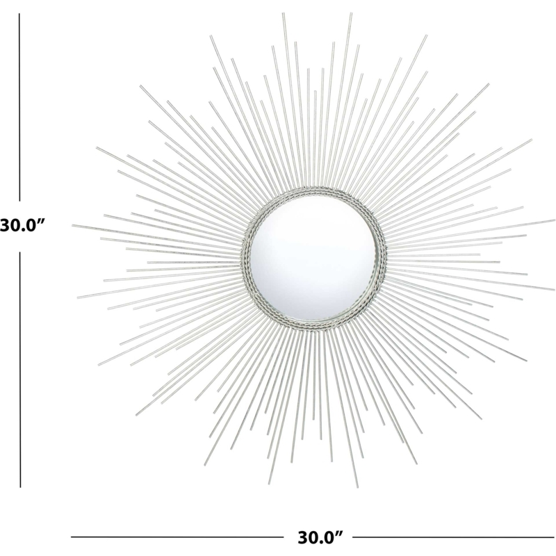 Wall Mirror Polished Silver with Twisted Rope Border