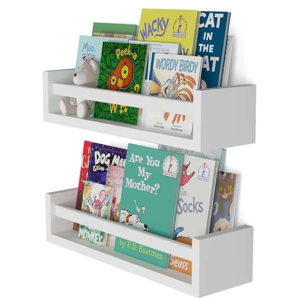 Wall Mounted Bookshelf Set of 2, U-Shaped Frame Design.