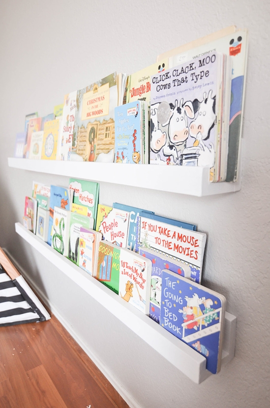 Wall Mounted Bookshelves Minimalist Design, Front Lip Ledge.