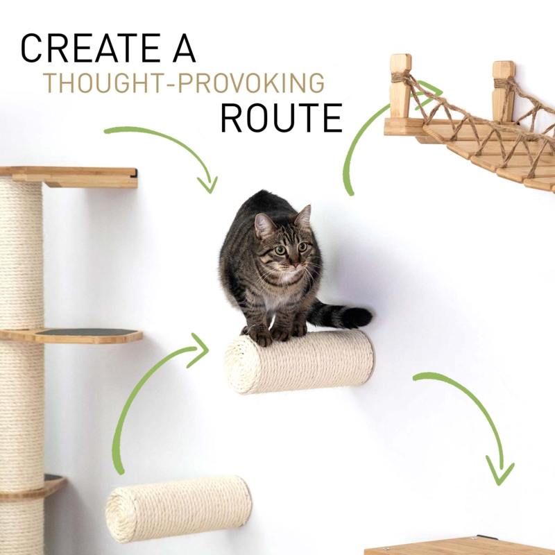 Wall Mounted Cat Furniture Modular Climbing Route Sisal