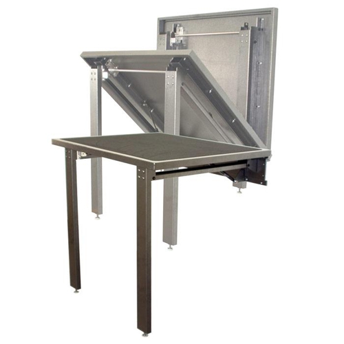 Wall-Mounted Fold-Up Table Stainless Steel Charcoal Top