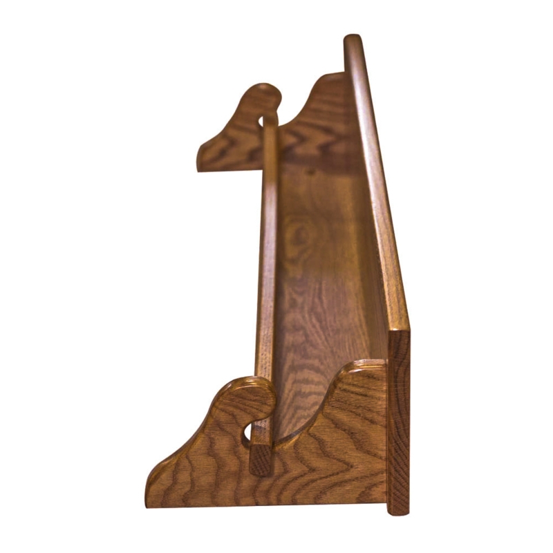 Wall Mounted Quilt Rack Scroll Brackets Integrated Display Shelf Oak