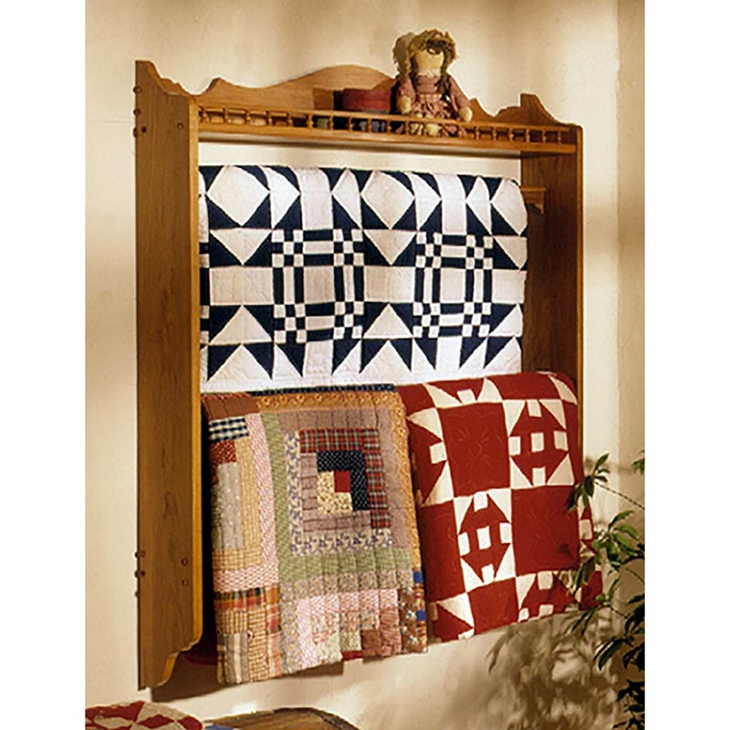 Wall Mounted Quilt Rack Spindle Gallery Rail Scalloped Edges Farmhouse