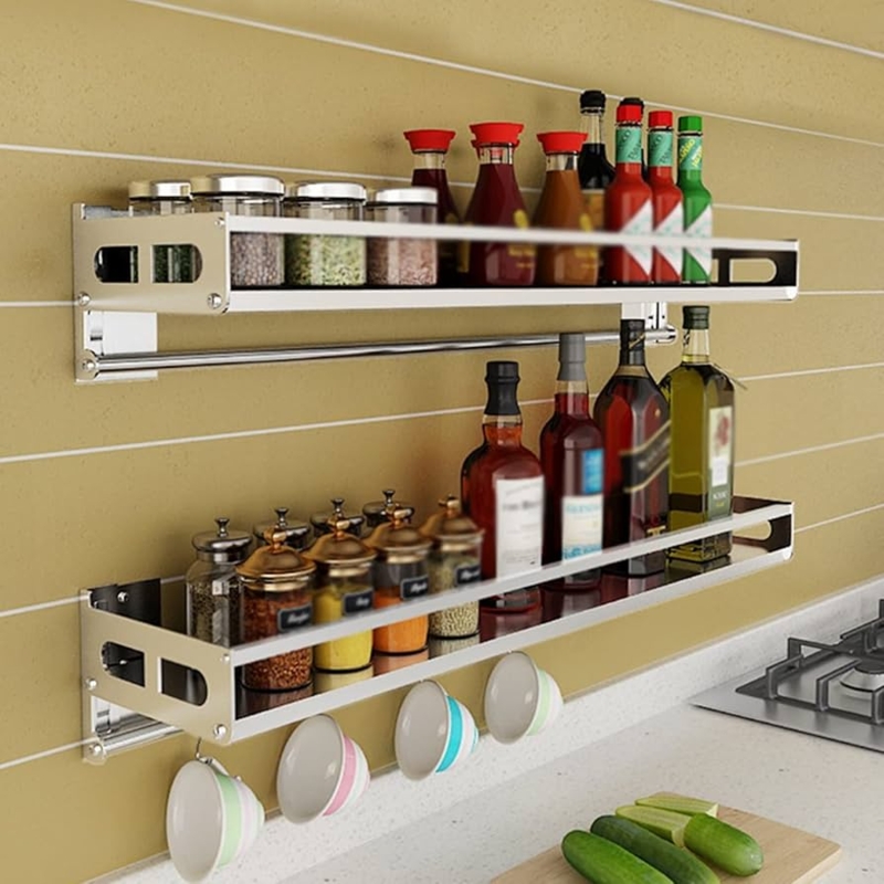 Stainless Steel Spice Rack Wall Mount