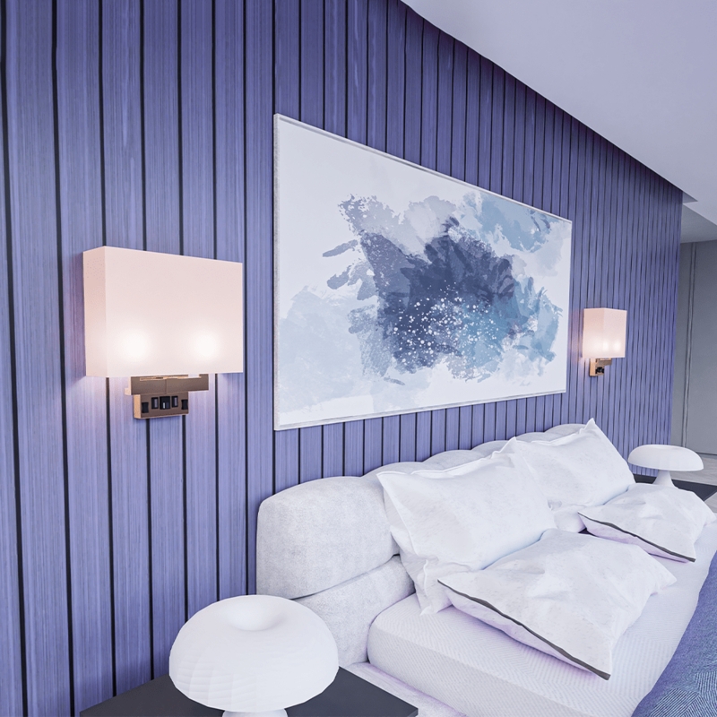 Wall Sconce with Integrated USB Ports and Dual Rocker Switches