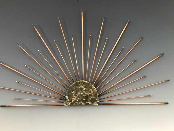 Wall Sculpture with Torch Fired Tips and Hammered Semi Circle