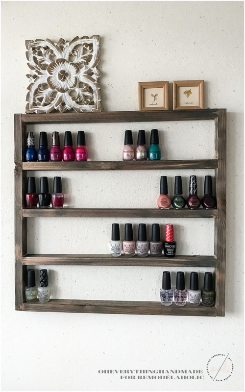 Wall Shelf Four Tier Walnut Stain Slim Depth Open Back Farmhouse Style
