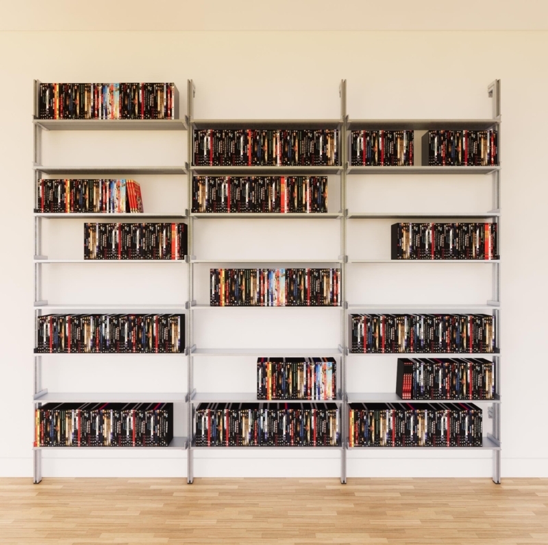 Wall Shelving Triple Bay Adjustable Metal Tracks